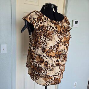 Dress Barn Animal Print Blouse, Size 2x